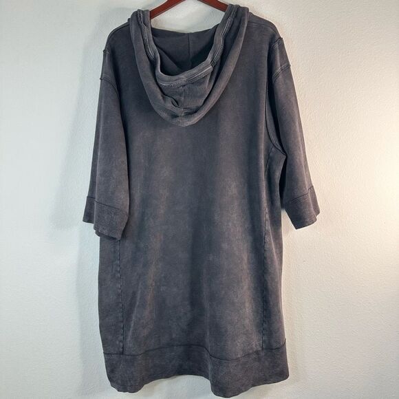 Daily Practice Anthropologie Sport Hoodie Mini Dress Womens Large Boho Gray - Picture 3 of 9